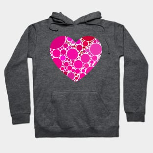 Hot Pink and Red Polka Dots Heart Hoodie